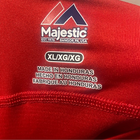 Majestic Mens XL Red Philadelphia Phillies Teeshirt - Picture 4 of 5